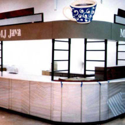Espresso and coffee vending kiosk for shopping retail centers