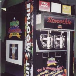 Smoothie stand for floor display point of purchase beverage service