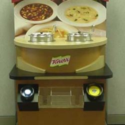 Self-serve,  Knorr soup  point -of-purchase floor display merchandiser