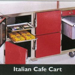 Tony’s Pizza cart features insulated storage and beverage bin