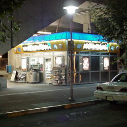 Convenience store building components are factory built and assembled in sections on site