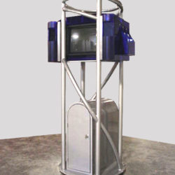 Custom interactive information terminal display kiosk merchandiser for web access