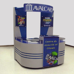 Satellite bank branch and financial services kiosk for retail locations