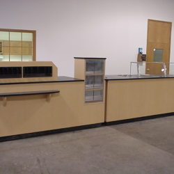 Custom coffee cart features pastry display