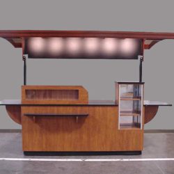Coffee and beverage cart for lobby in casino, hotel, airport