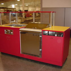 Indoor mobile hot dog vending cart and concession stand