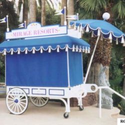 Outdoor water park or aquatic center mobile retail cart