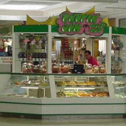 Tropik Sun fruit and nut candy  kiosk in mall, airport