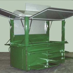 Outdoor weatherproof retail cart for zoos with display shelves