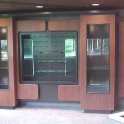 Custom retail mill work wall shop with display case