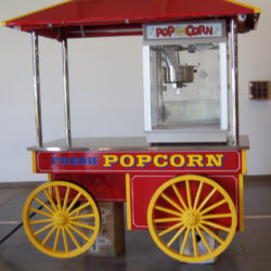 Mobile popcorn vending concession cart