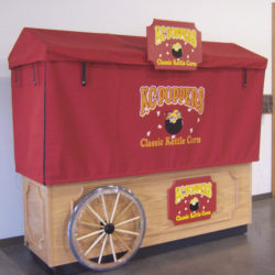 Mobile kettle popcorn vending concession cart