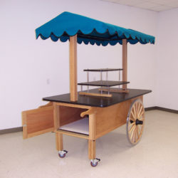 Wood retail concession vending push cart