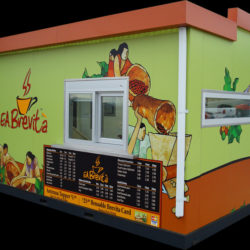 Drive through espresso manufactured building