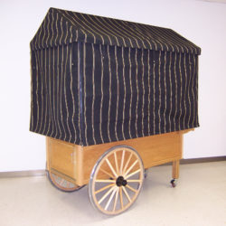 Mobile wood retail vending pushcart with security