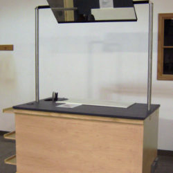 Food cooking demonstration and sampling cart with mirror