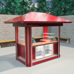 Outdoor retail sales merchandising kiosk