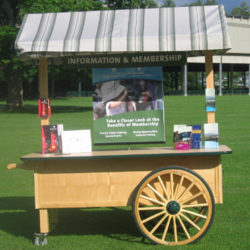Promotional push cart for souvenirs and information