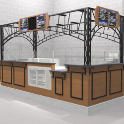 Food kiosk for sandwiches or crepes