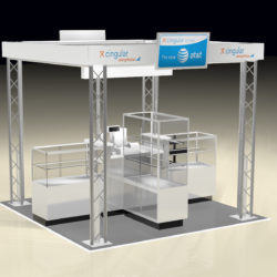 Cell phone kiosk stand for shopping mall