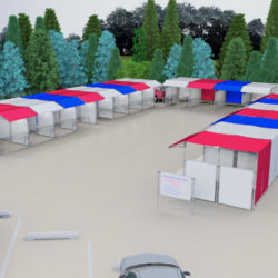 Farmers market temporary kiosk stalls or booths
