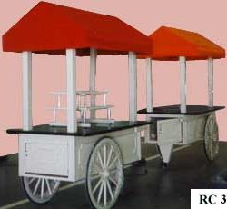 Custom portable outdoor retail carts for Toledo Zoo with tiered display