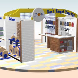 Free standing walk in retail kiosk for shopping malls