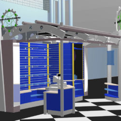 Custom museum wall shop retail kiosk