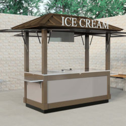 Outdoor food service cart for ice cream at zoo amusement park