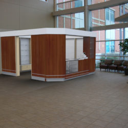 Indoor free standing walk in kiosk for hospital gift shop