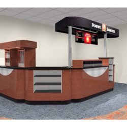 Coffee and pastry kiosk for hospitals, hotels, colleges