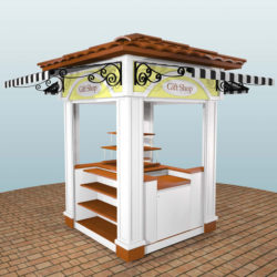 Outdoor retail merchandising unit RMU, cart or kiosk for shopping malls