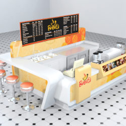 Coffee espresso kiosk for shopping malls, hospitals, offices