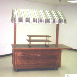 Deep cabinet retail cart with matching tier display and drop leaf