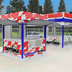 Outdoor retail kiosk stand for selling race or sports programs