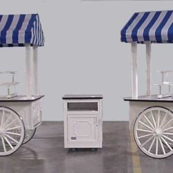 Painted outdoor retail carts for zoo with cash wrap