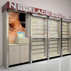 Airport, convention center or shopping mall retail kiosk