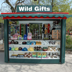 Outdoor retail vending concession kiosk stand at zoo amusement park