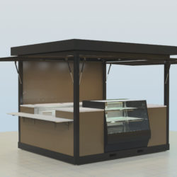 Outdoor coffee espresso kiosk for shopping malls, zoos, amusement parks