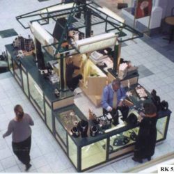 Walk in retail sales mall kiosk, customer service desk