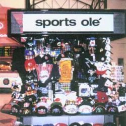 Temporary tenant retail units for sports memorabilia and sports team gifts