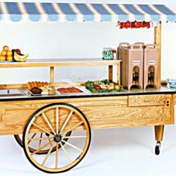 Custom foodservice concession cart with steam tables or cold wells