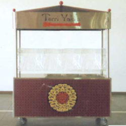 Asian restaurant cart for train station features hot wells