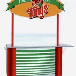 Tony’s mobile pizza and beverage cart for school food service