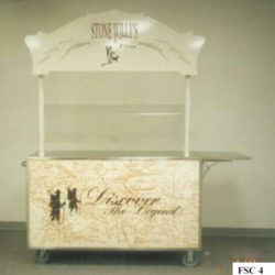Mobile food stand or pushcart for food concession vending