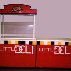 Hotdog cart with hot dog merchandiser, roller grill
