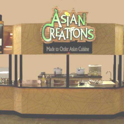 Asian fast cuisine kiosk for foodservice branded concepts program